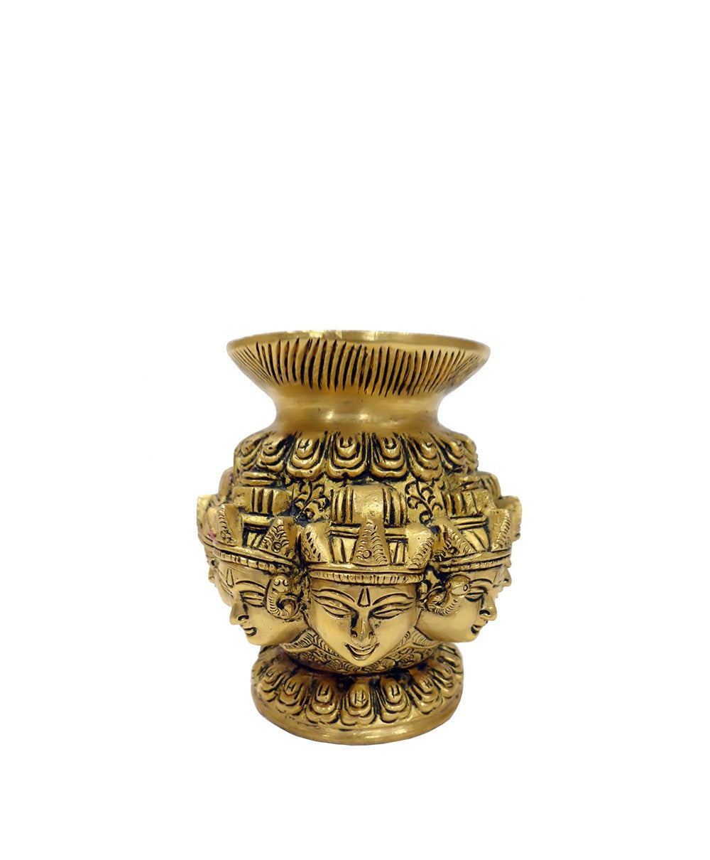 Brass   10 Face Shiva Lota