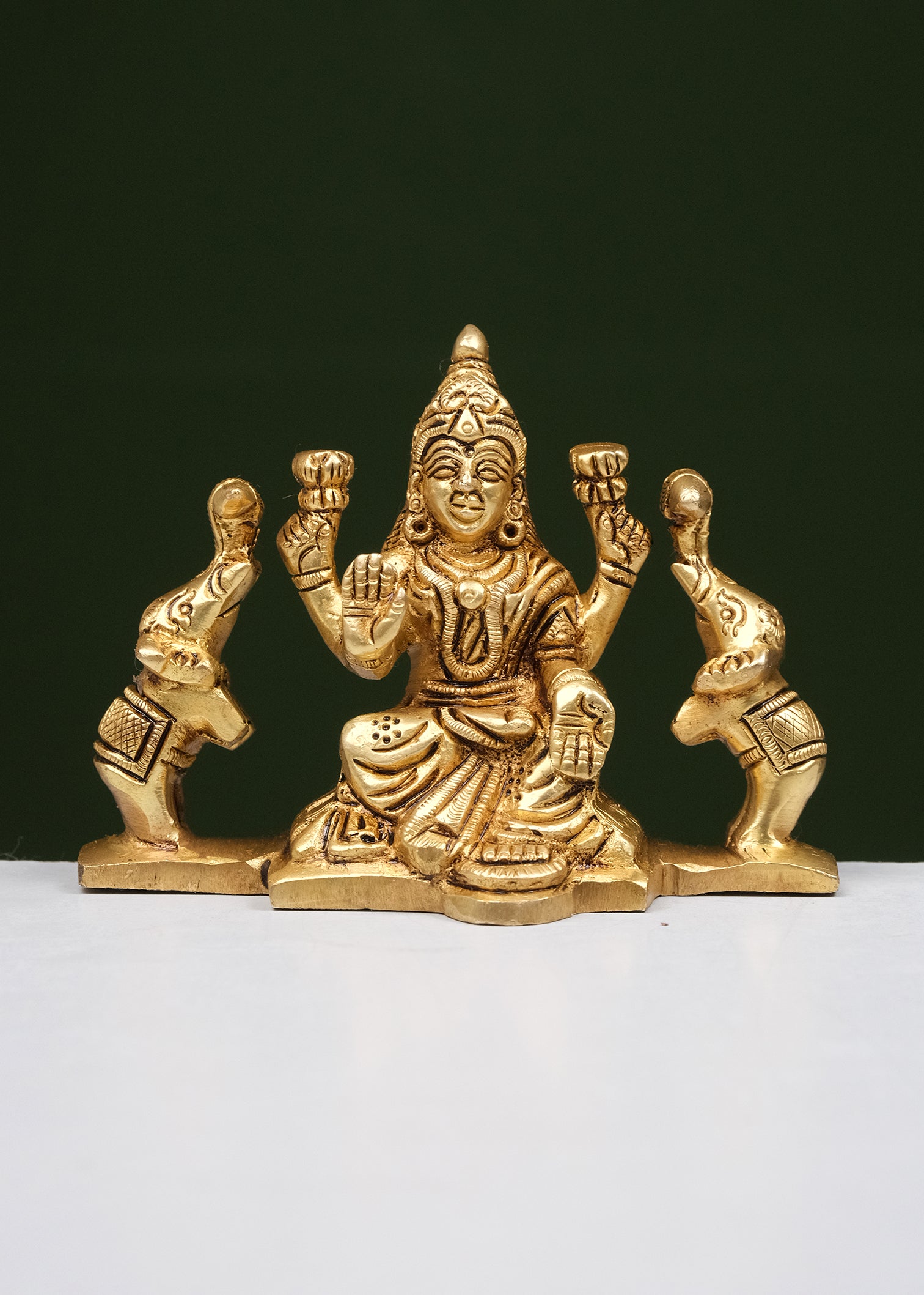 Brass Yellow  Gold  Gaj Laxmi