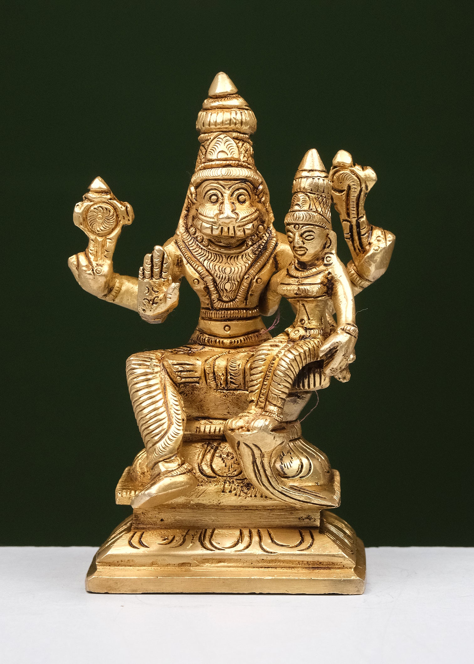 Brass Yellow  Gold   Narshingh Laxmi