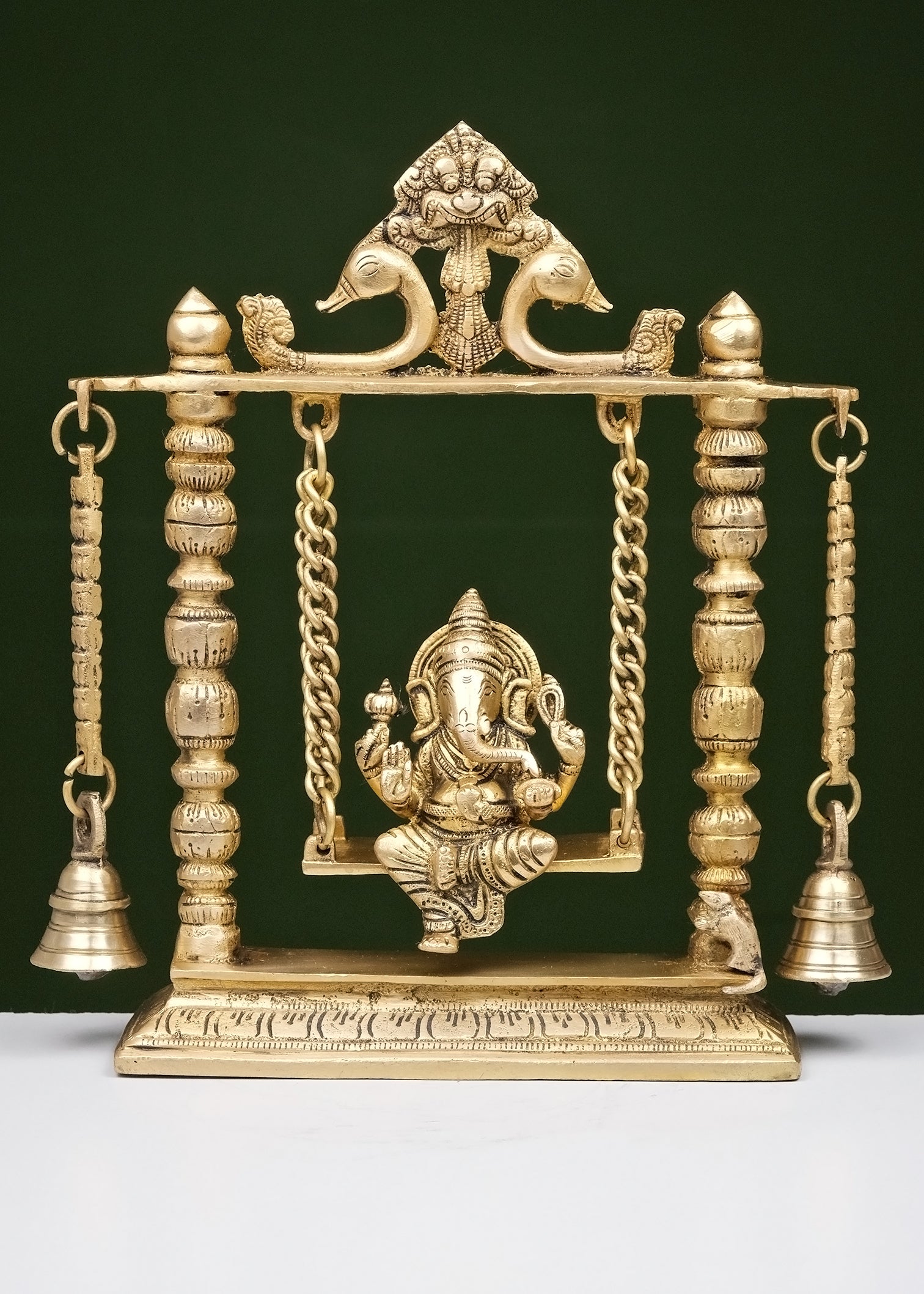 Brass Ganesha Swing with Bell