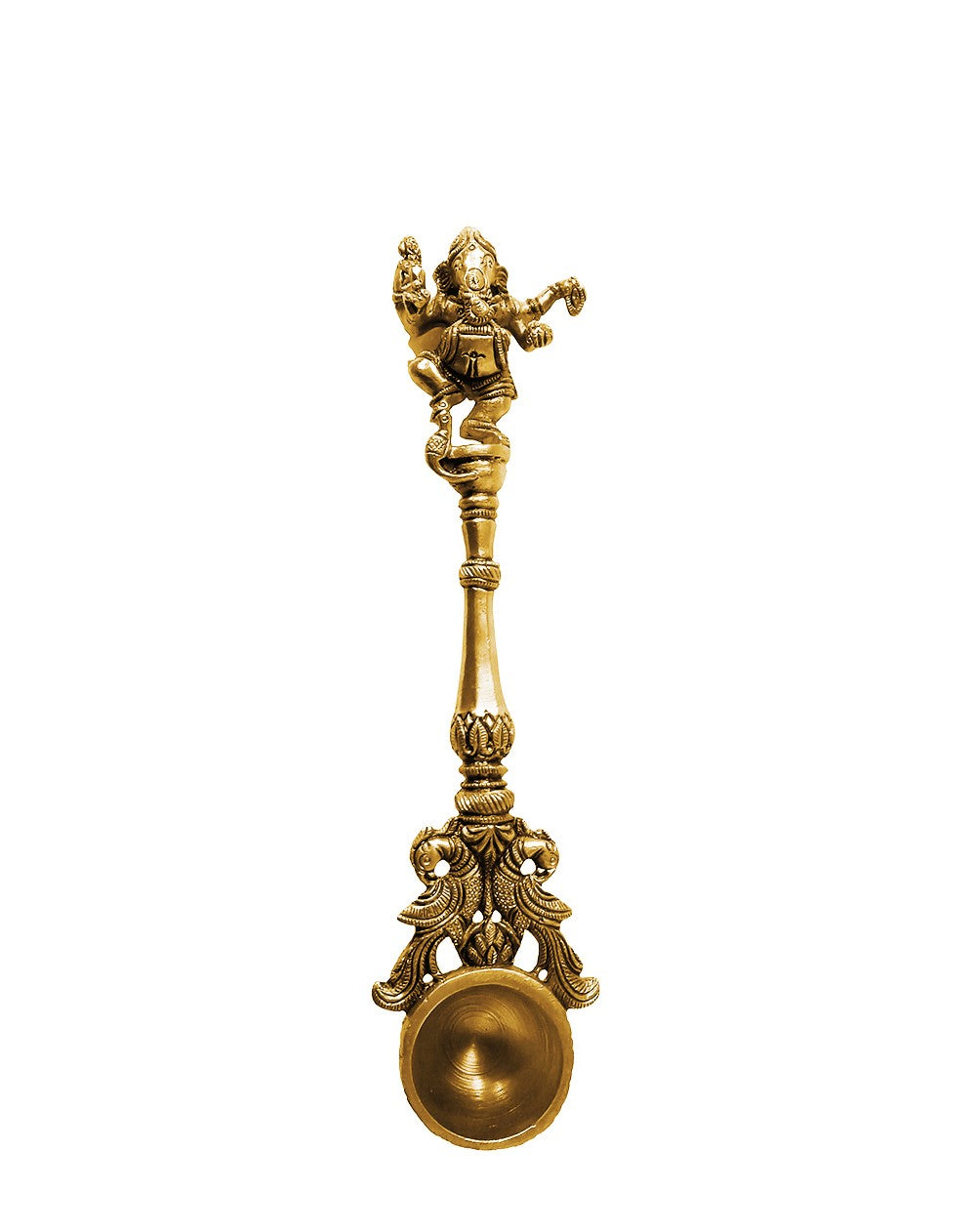 Brass Yellow  Gold   Ganesha Spoon