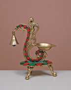 Brass Stone Work Diya Bell