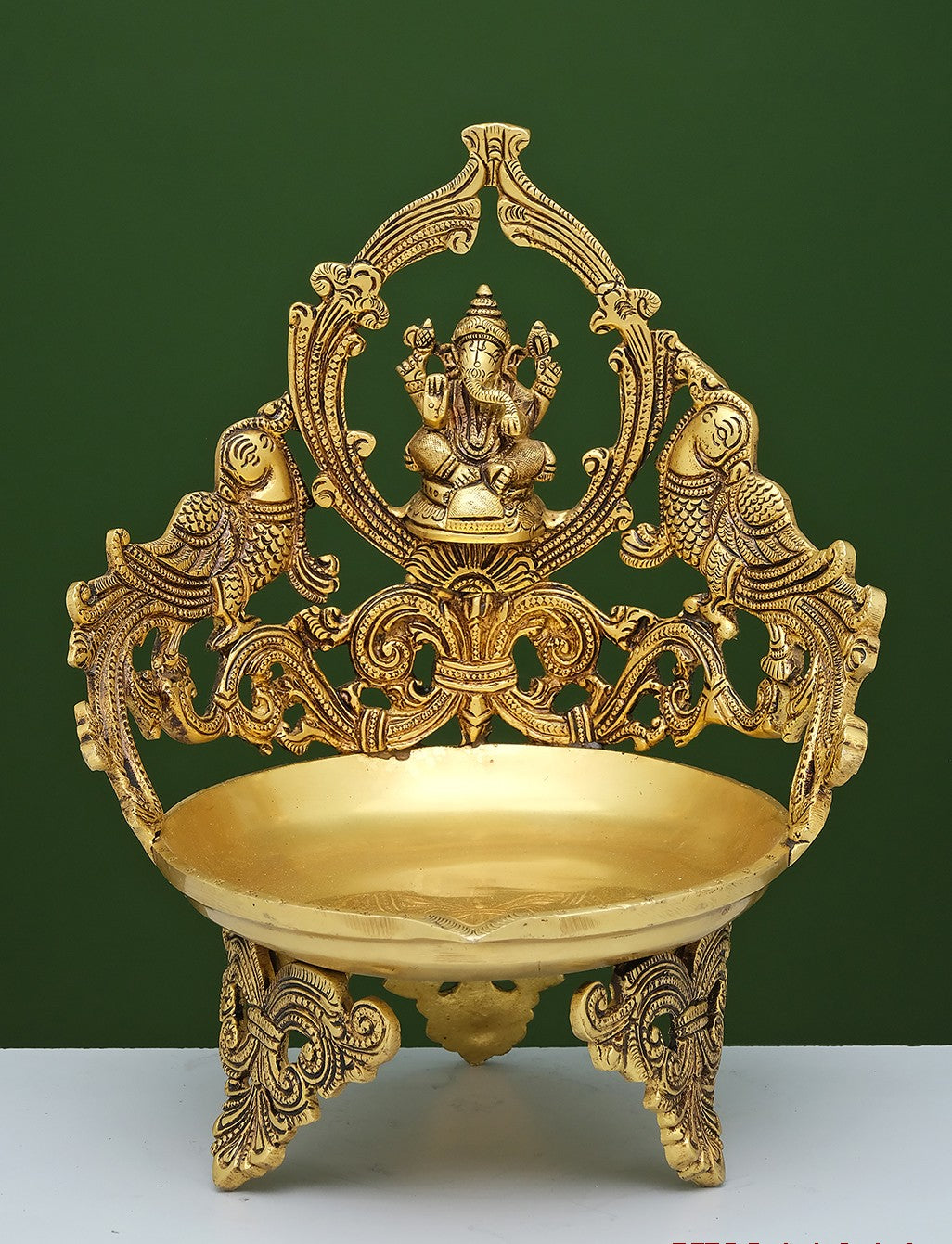 Brass Yellow Gold Urli Ganesha Arch