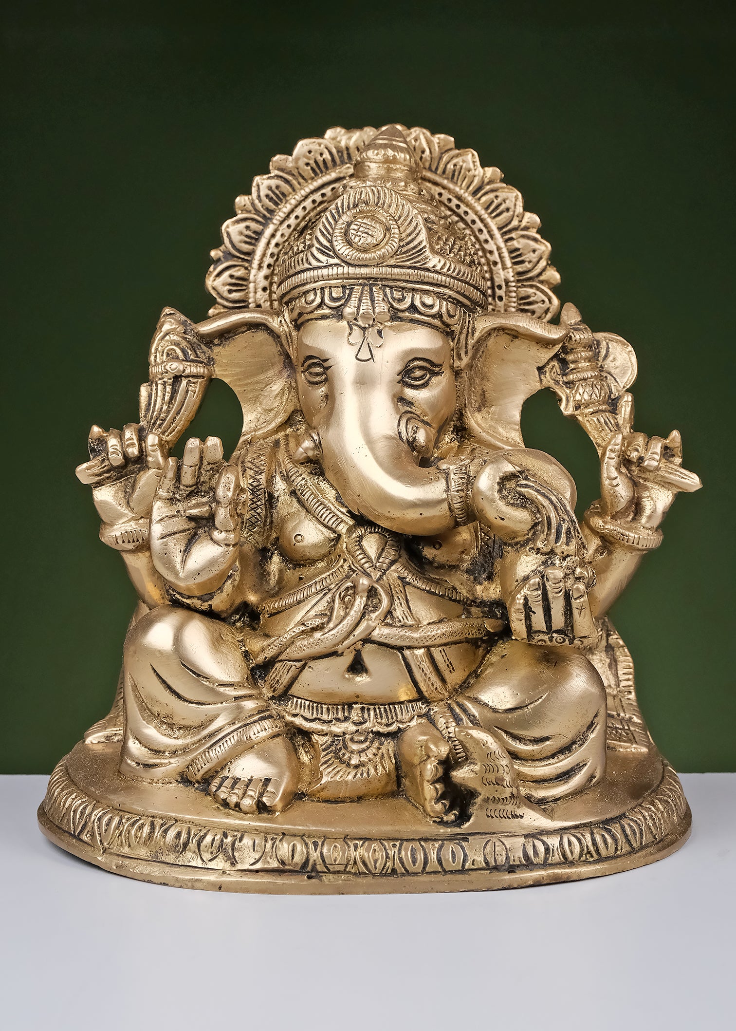 Brass Ganesha Oval Base
