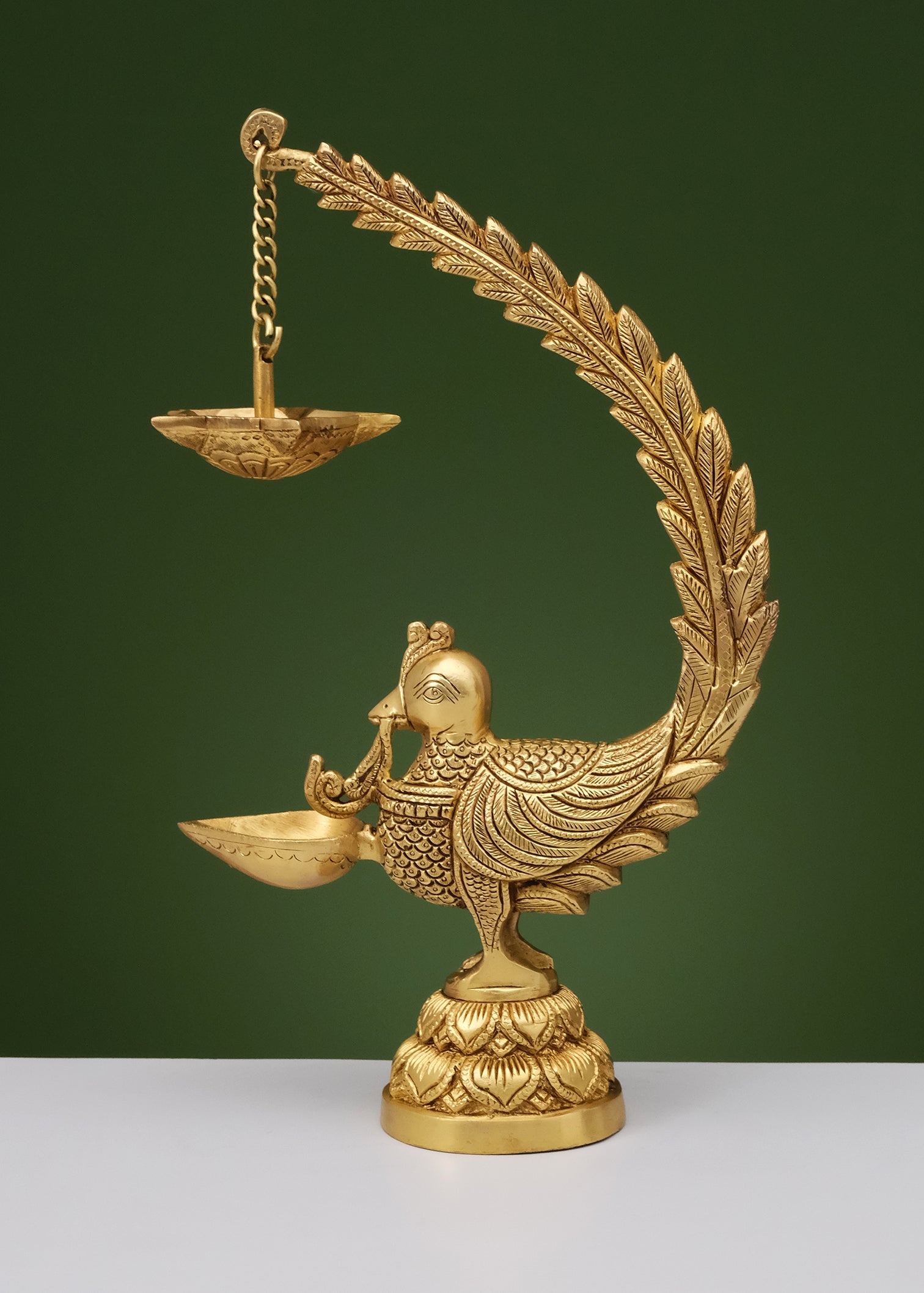 Brass Peacock Diya Lamp