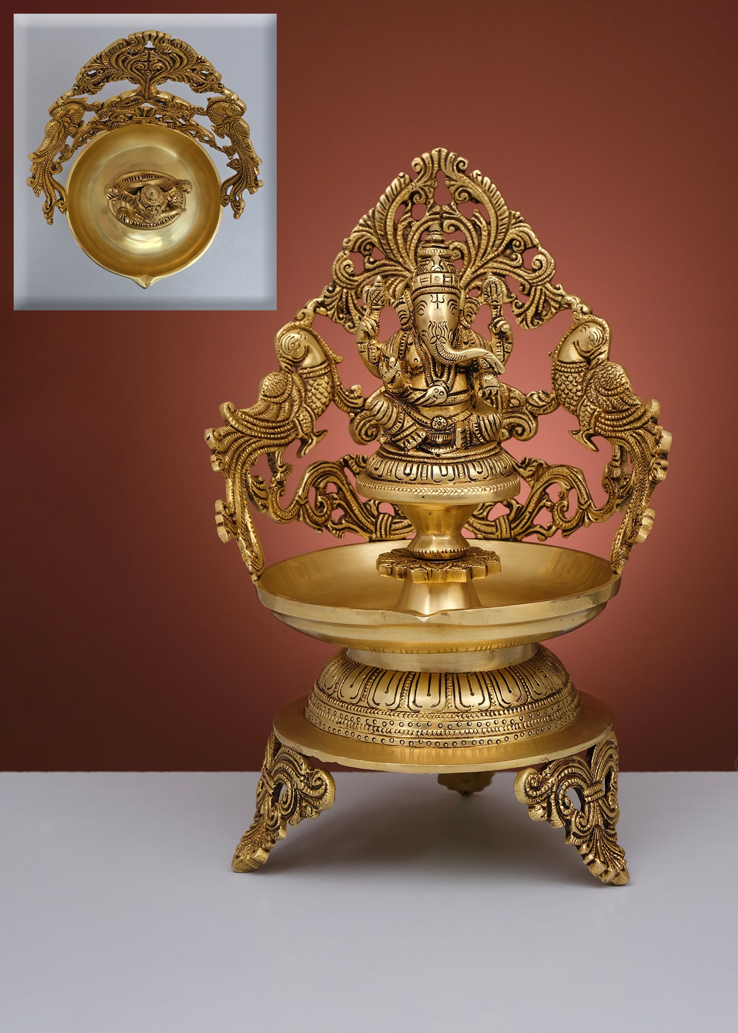 Brass Urli Ganesha Sitting
