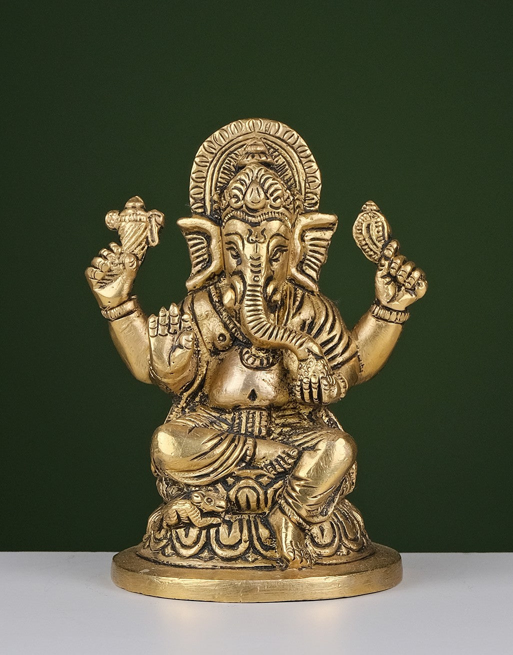 Brass Ganesha Oval Base
