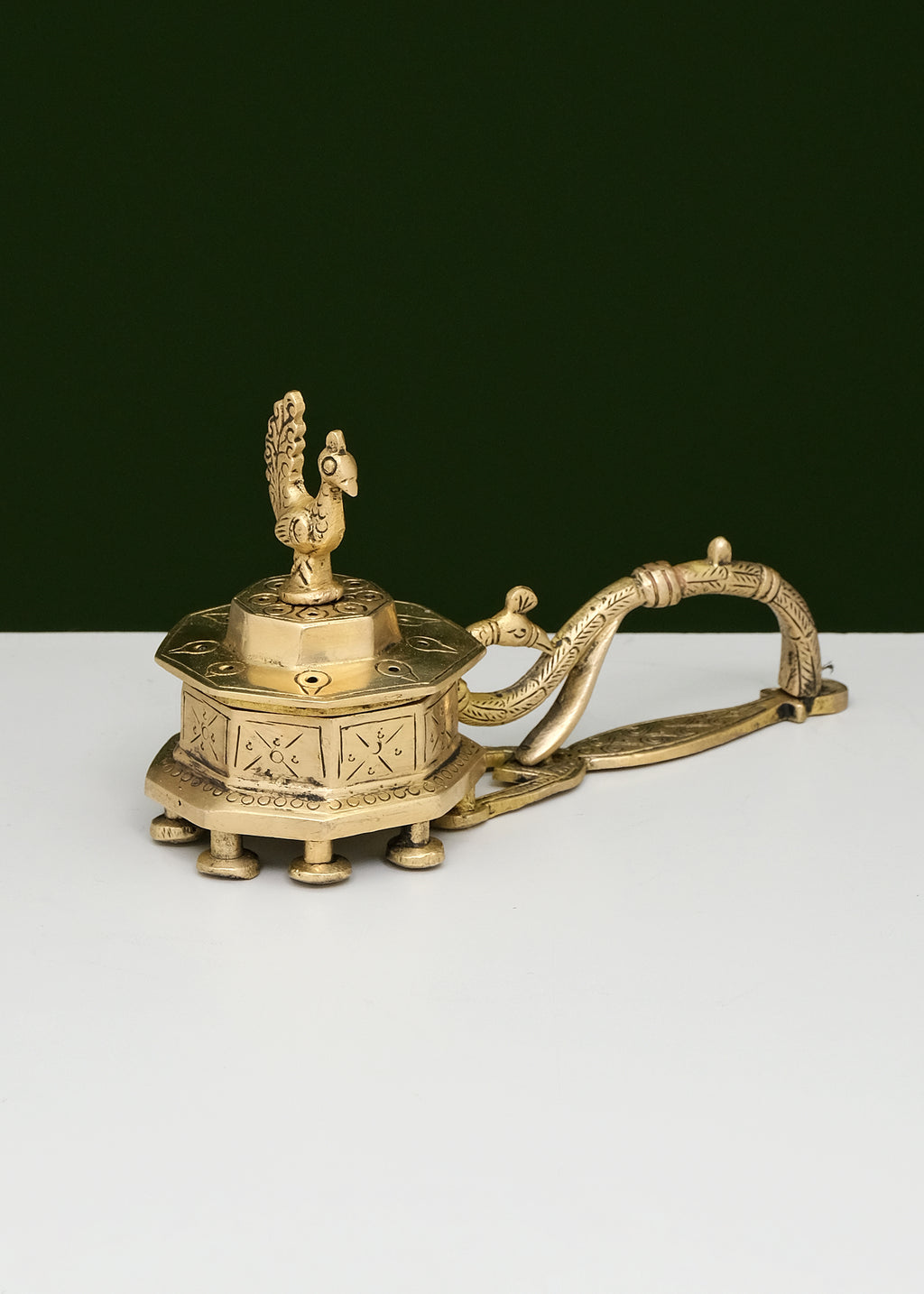 Brass Dhup Burner Peacock