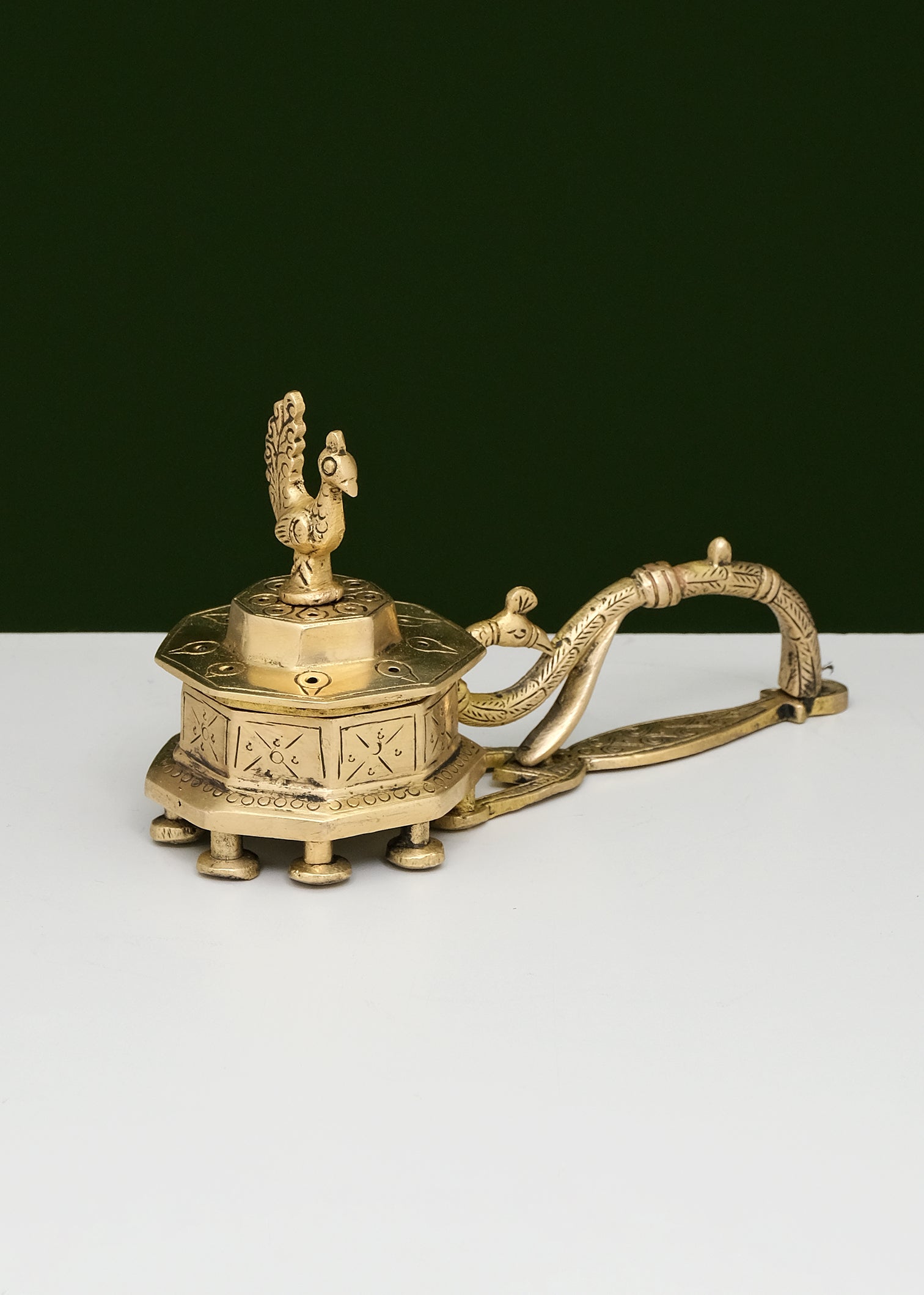 Brass Dhup Burner Peacock