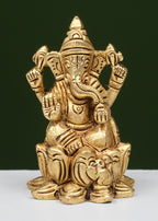 Brass Lotus Ganesha