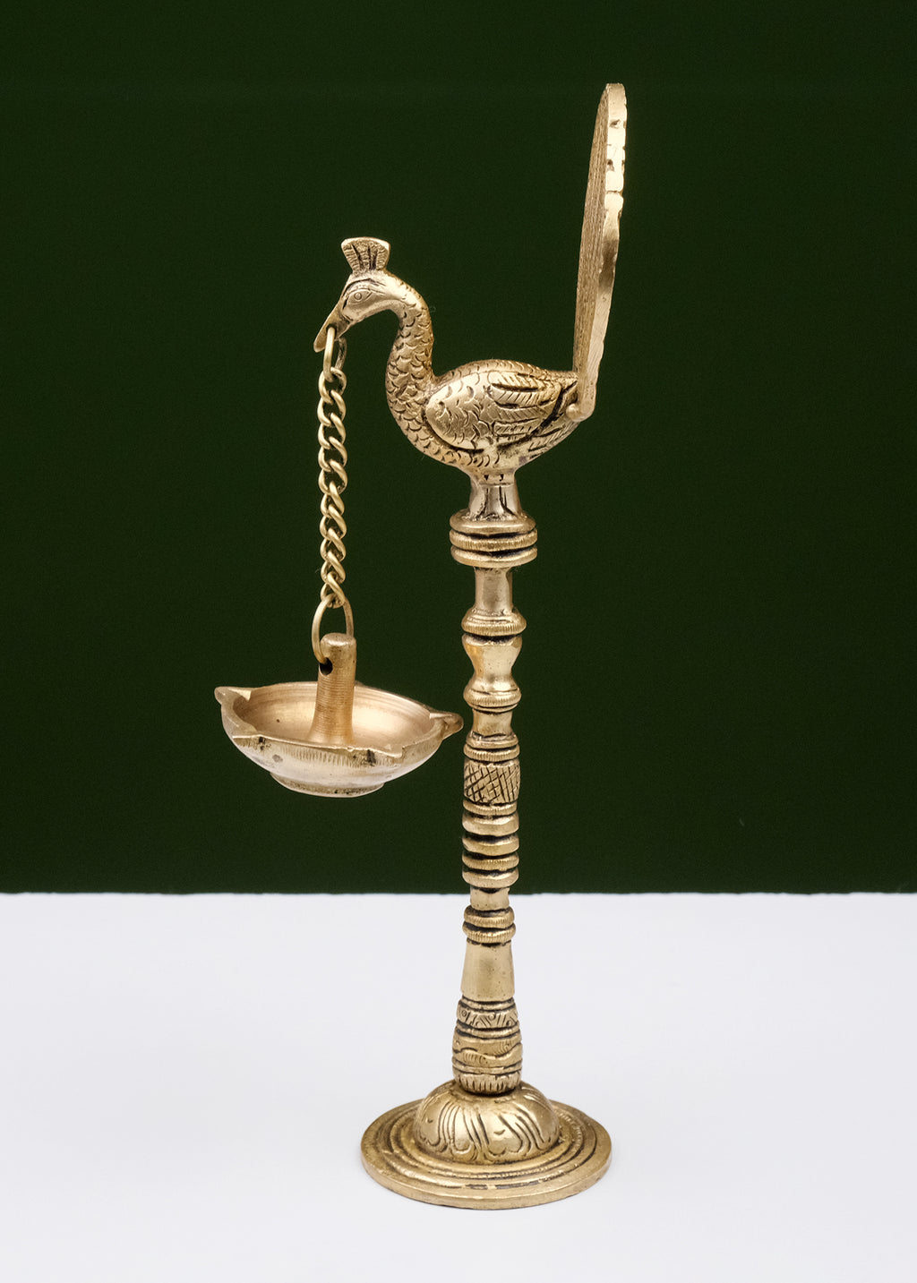 Brass Peacock Lamp