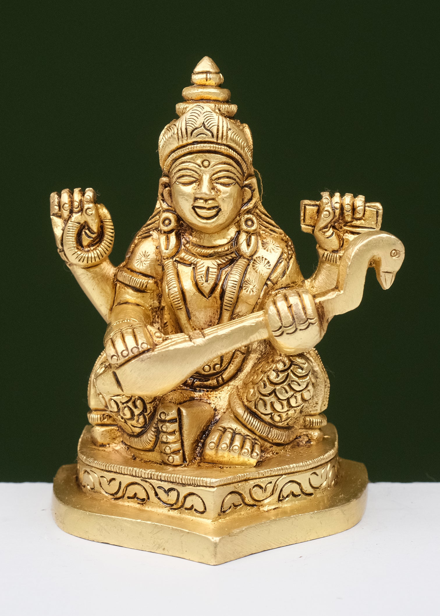 Brass Saraswati Sitting
