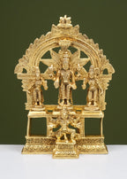 Brass Vishnu Bhudevi Sreedevi Folding