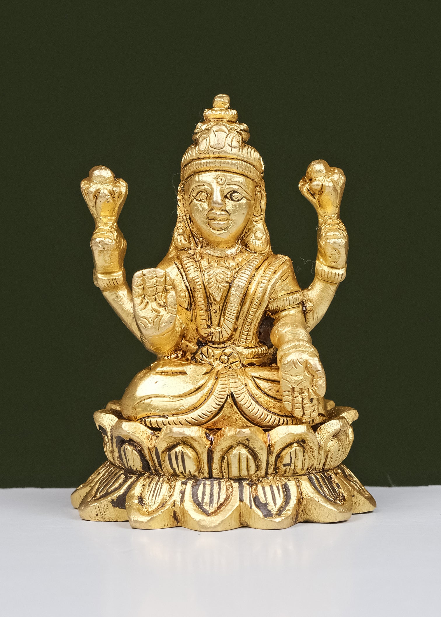 Brass Laxmi Sitting Lotus