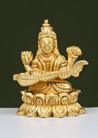 Brass Saraswati Sitting Lotus