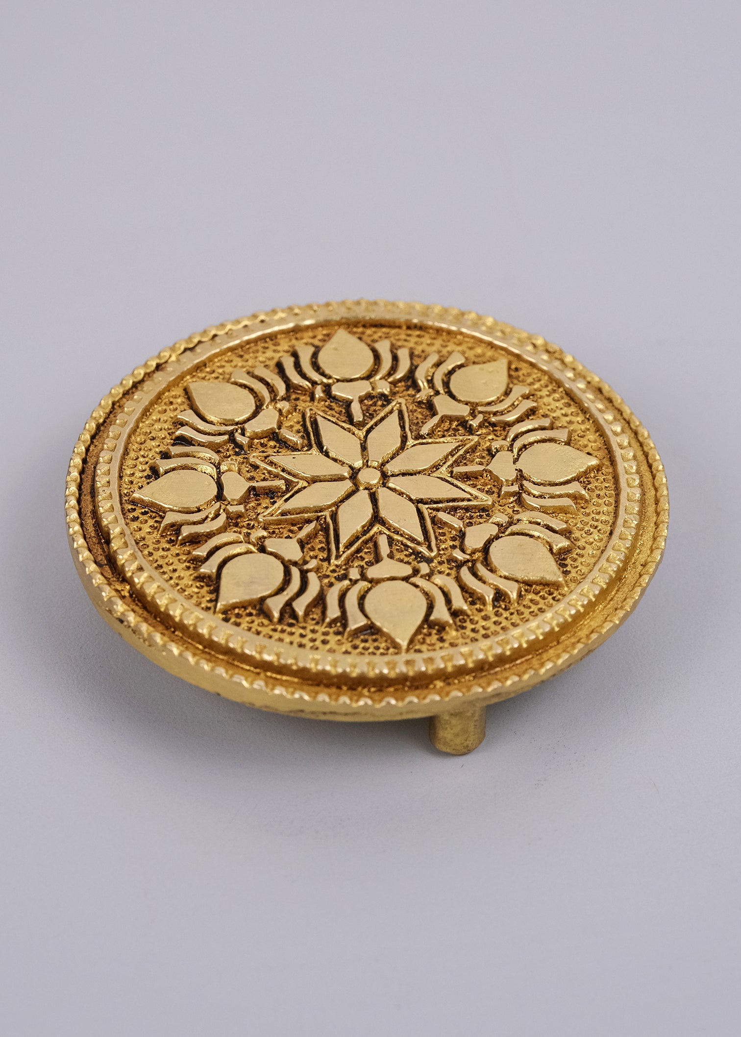 Brass Chowki Round Base
