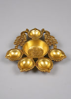 Brass Double Peacock Diya