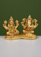 Brass Ganesha Laxmi on Base