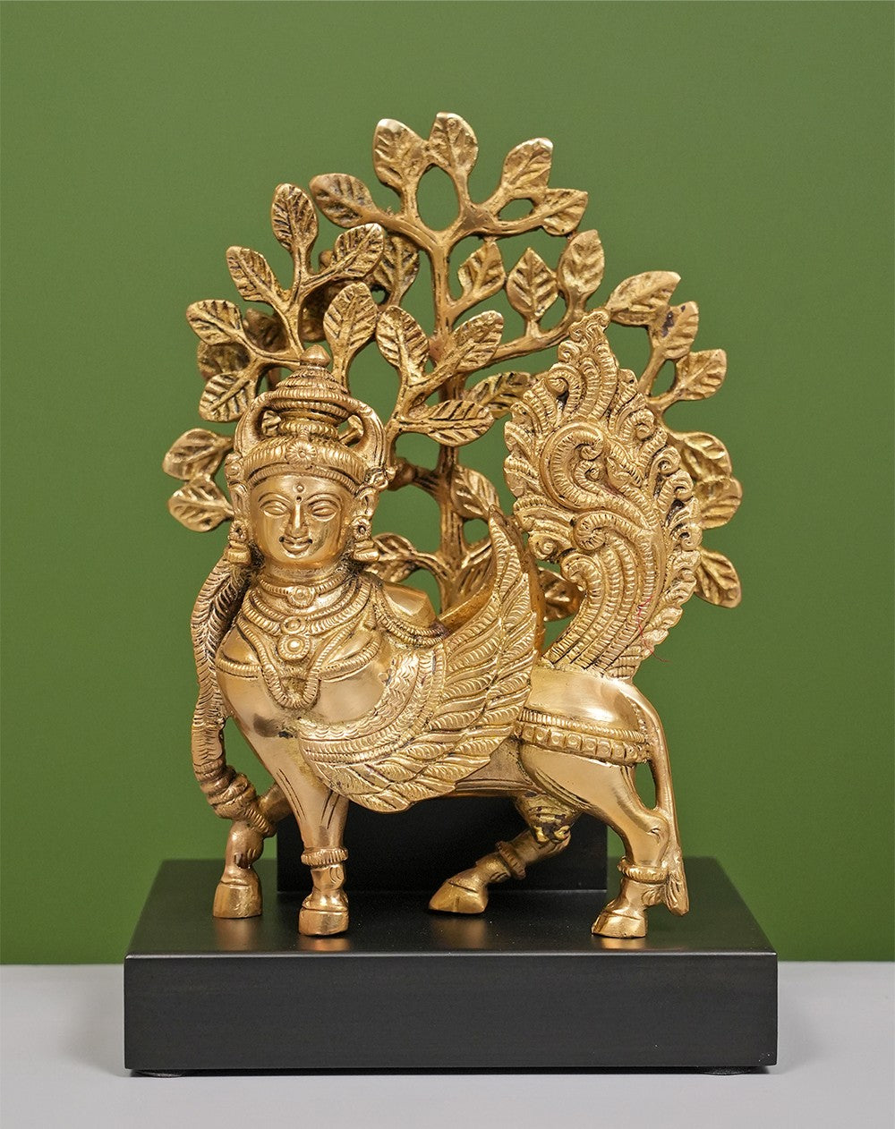 Brass Kamdhenu With Kalpvruksh