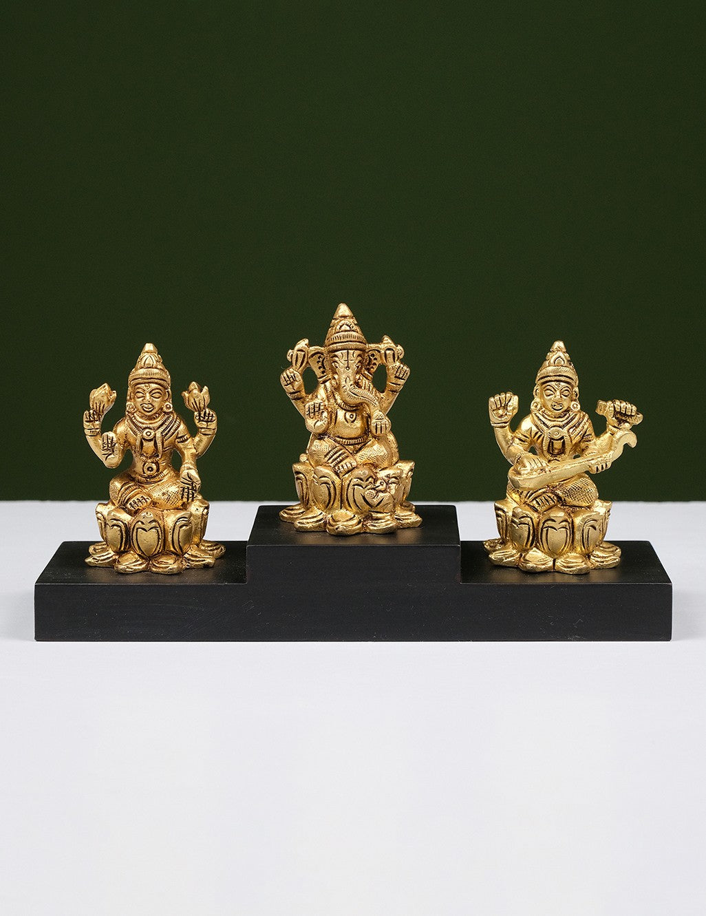 Brass Ganesha Laxmi Saraswati