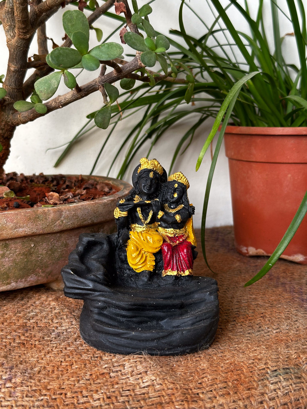Back flow dhoop stand - Radha krishna coloured