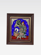 AR TANJORE REVERSE GLSS PNG PTRMIUM SMALL (Peacock or parrot)
