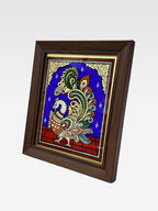 AR TANJORE REVERSE GLSS PNG PTRMIUM SMALL (Peacock or parrot)