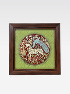 AR TANJORE REVERSE GLSS PNG CLASSIC FRAME (Horse with peacock)