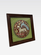 AR TANJORE REVERSE GLSS PNG CLASSIC FRAME (Horse with peacock)