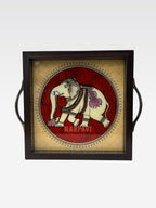 AR TANJORE REVERSE GLSS PNG SQUARE TRAY 10*10
