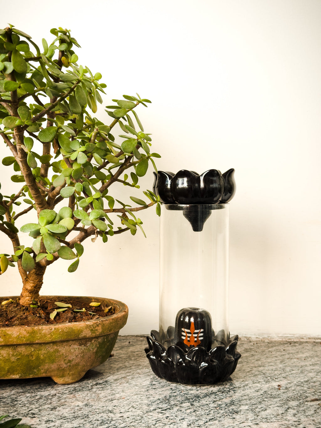 Ceramic Back Flow Dhoop stand - with 100g Back Flow Dhoop