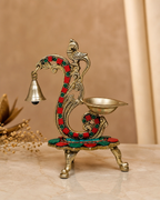 Brass Stone Work Diya Bell