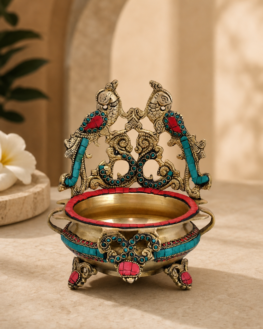 Brass Stone Work Urli