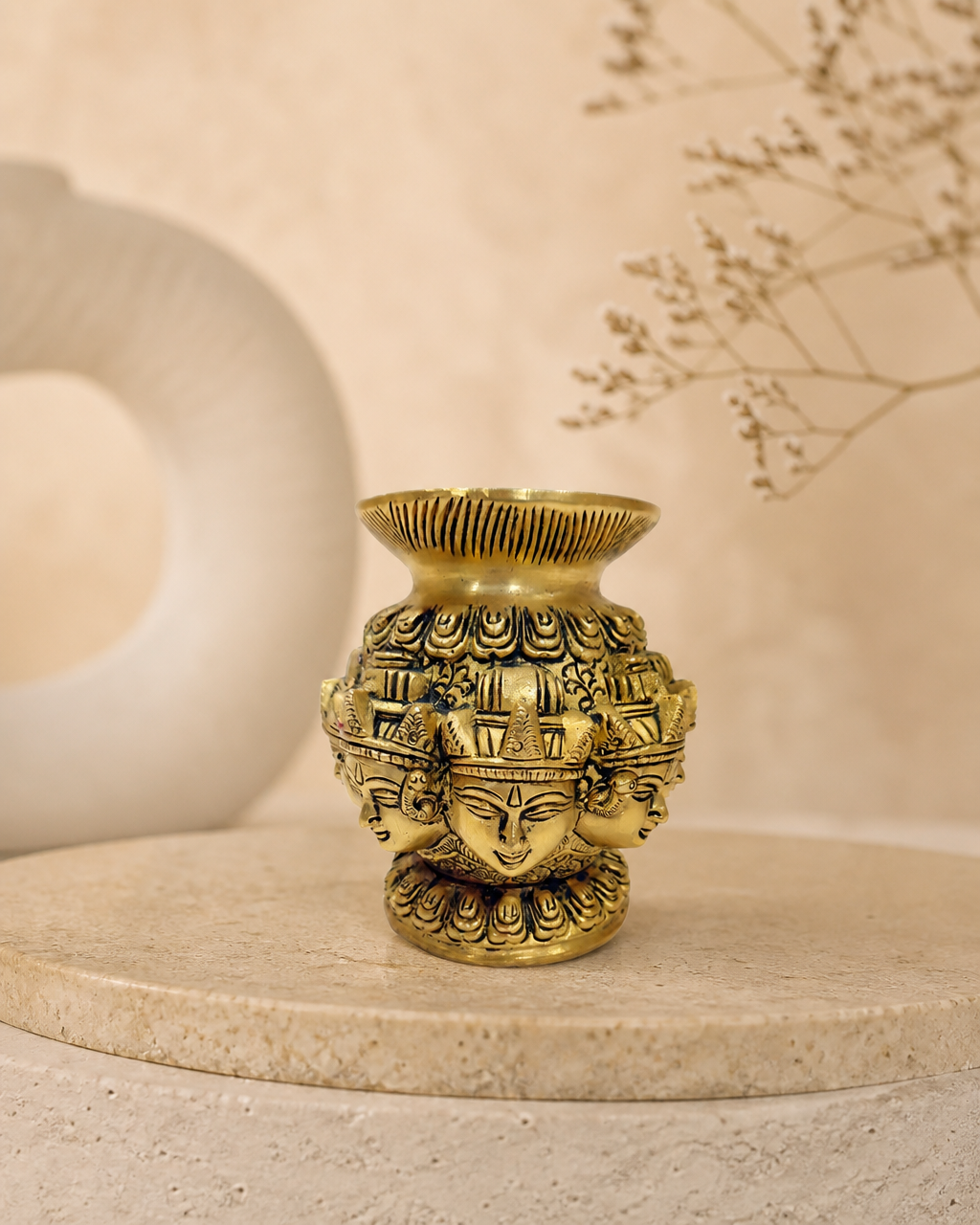 Brass   10 Face Shiva Lota