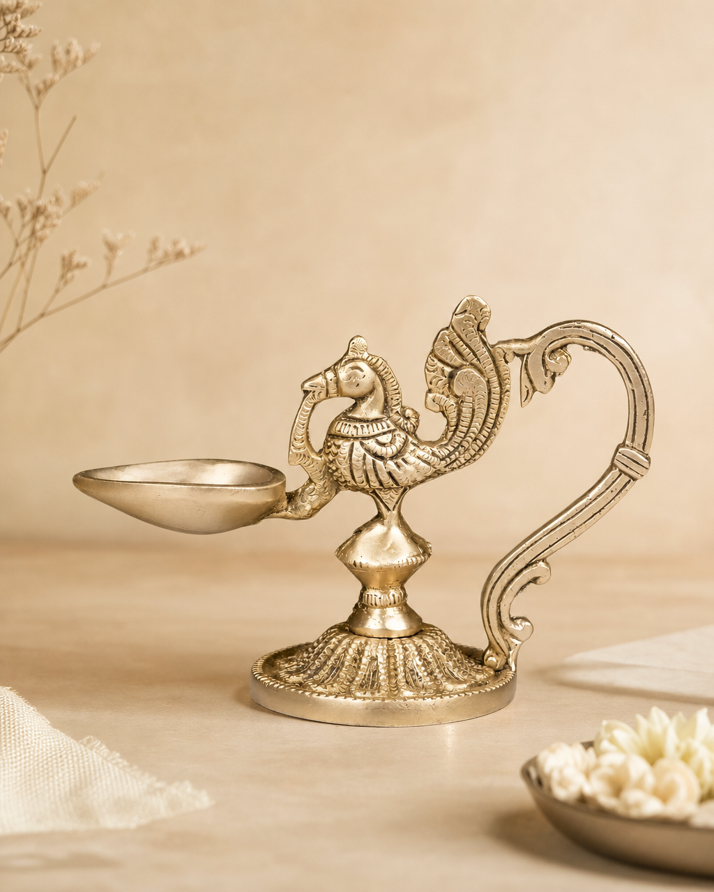 Brass Annam Diya Round
Base