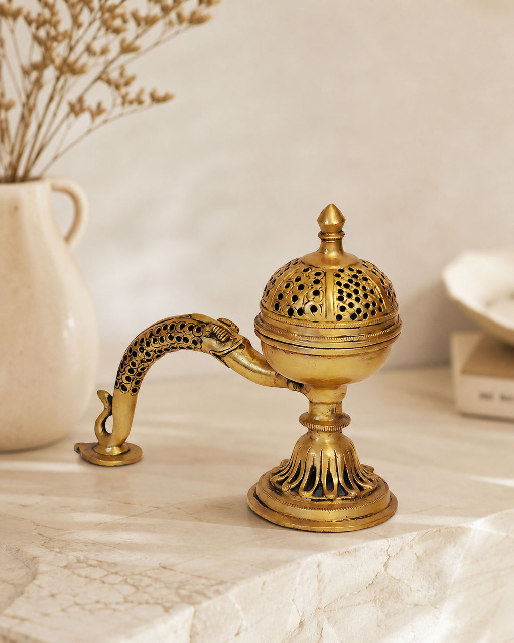 Brass Dhoop Burner With Handle