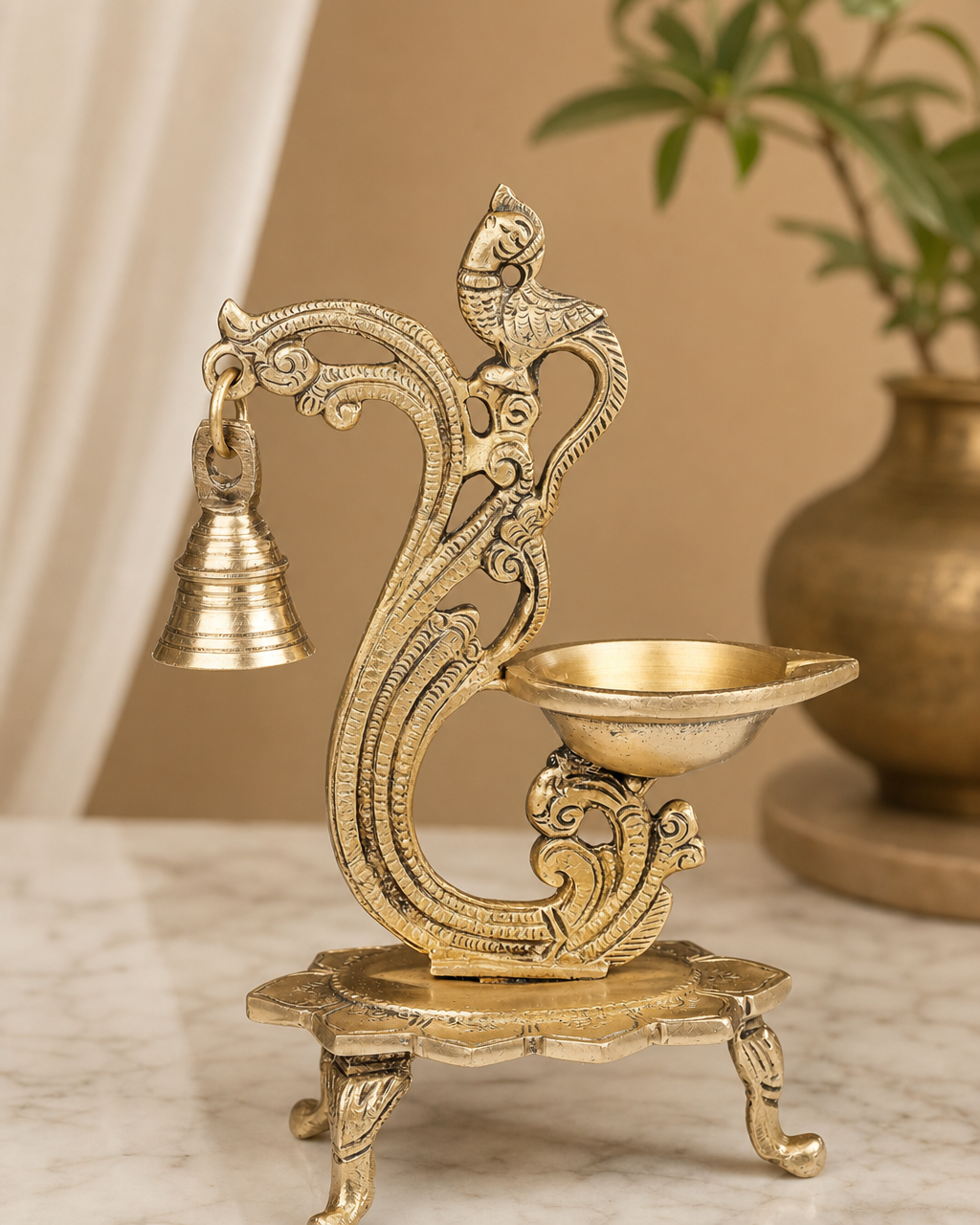 Brass Diya Bell