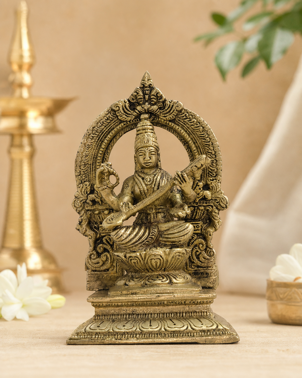 Brass Saraswati Arch