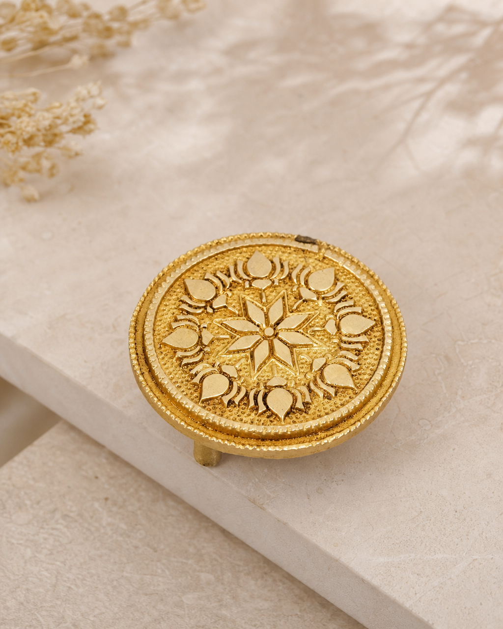 Brass Chowki Round Base