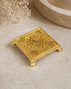 Brass Chowki With Flower Carving