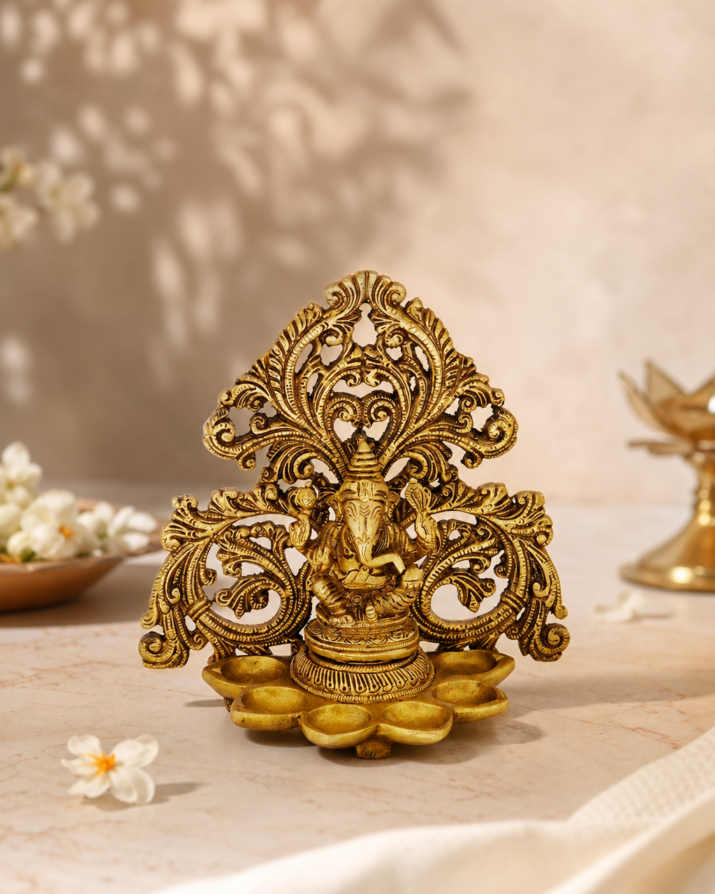 Brass Ganesha Arch Diya