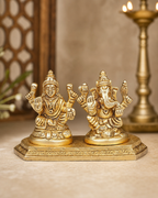 Brass Ganesha Laxmi On Base