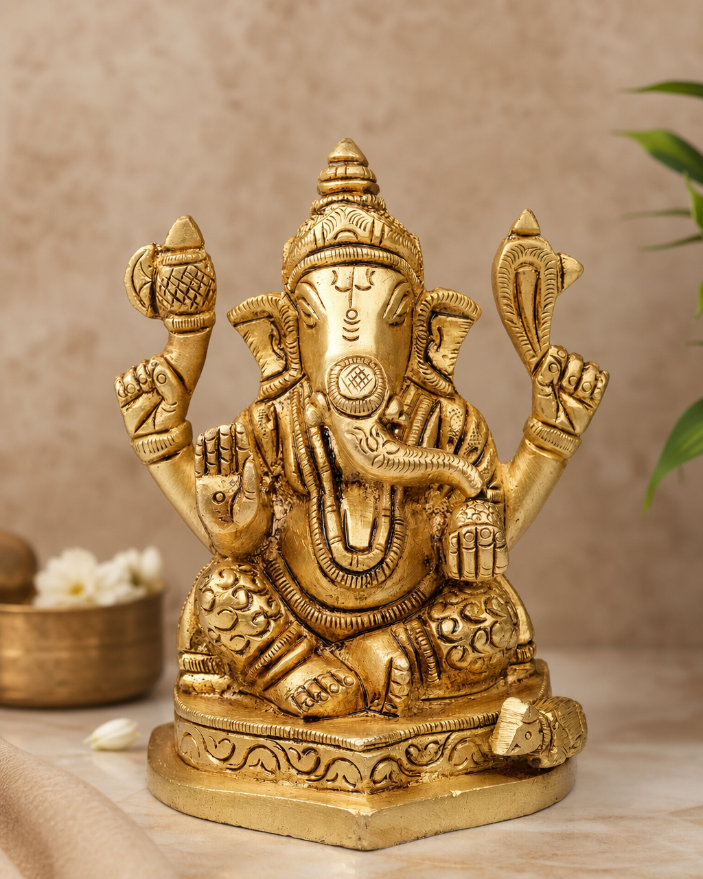 Brass Ganesha Sitting