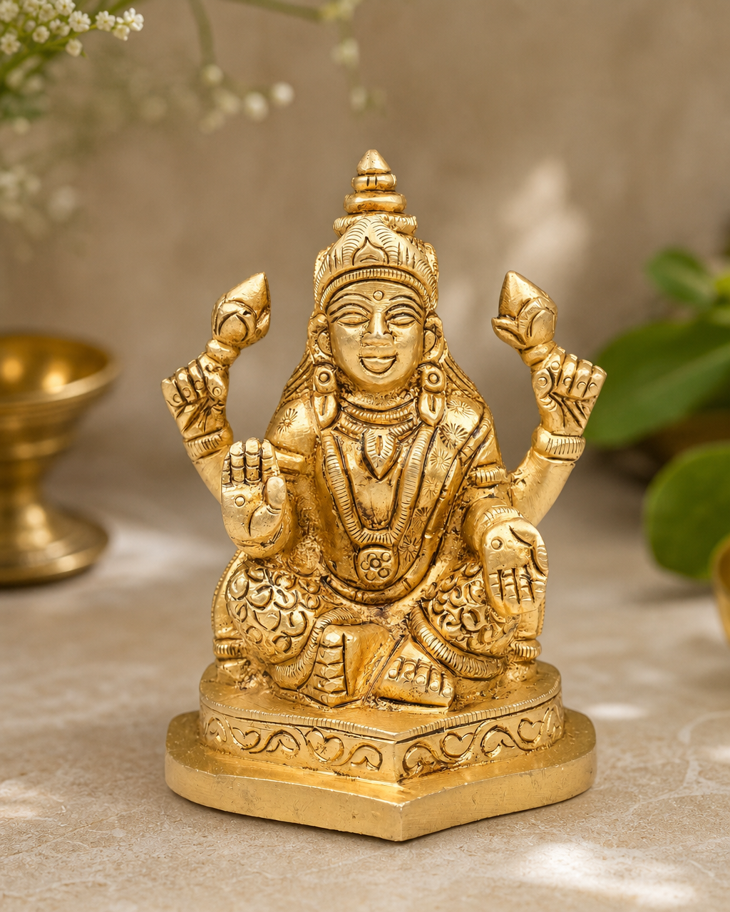 Brass Laxmi Sitting
