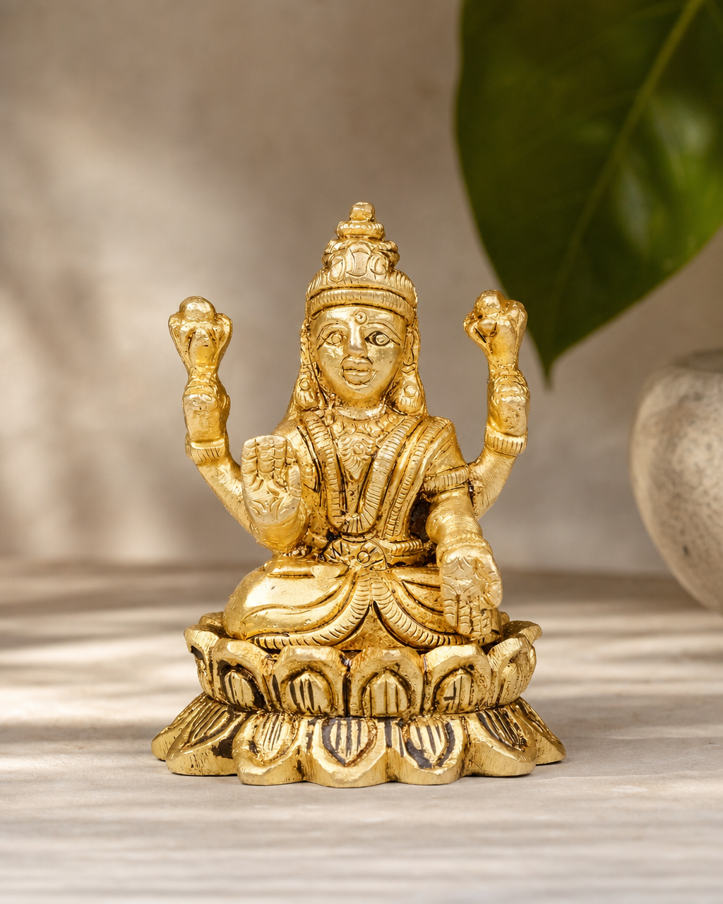 Brass Laxmi Sitting Lotus