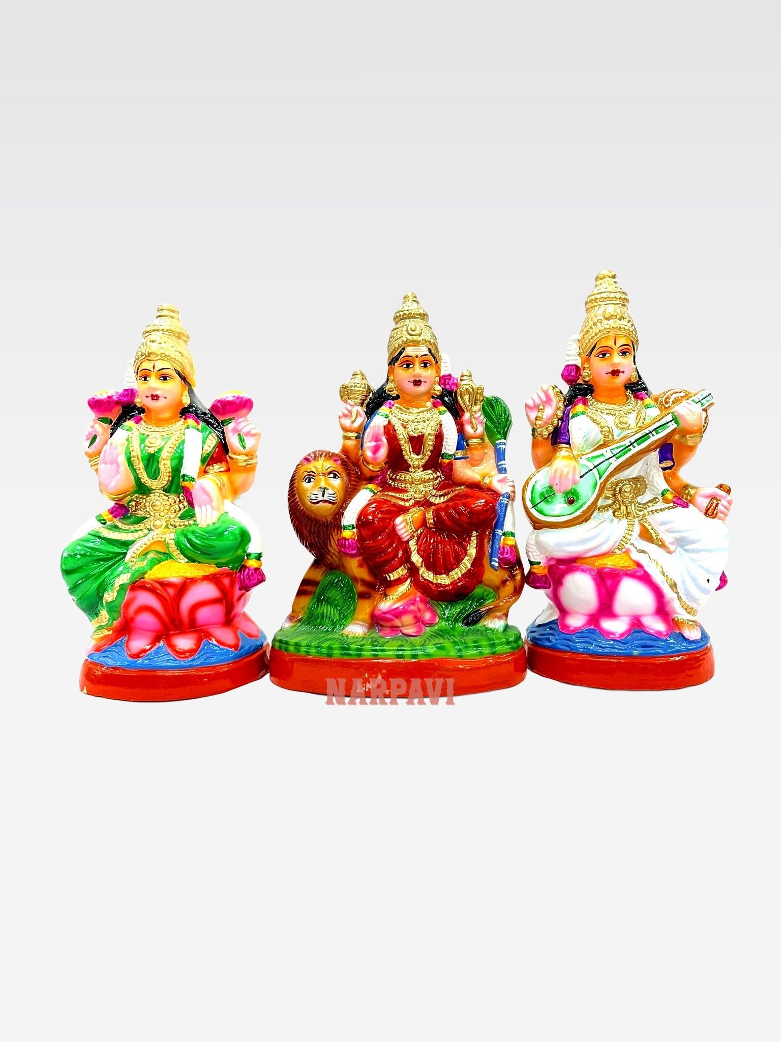 Clay Lakshmi Saraswathi Durgai
