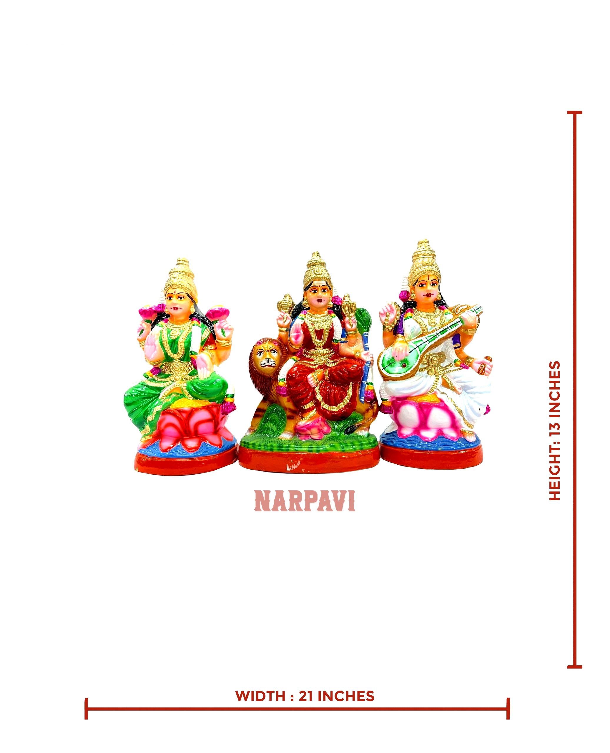 Clay Lakshmi Saraswathi Durgai