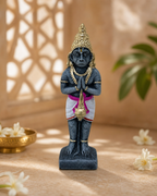 Exquisite statue of Hanuman with detailed features in a serene indoor setting.