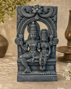 Intricately designed Lakshmi Narayanar statue with detailed carvings, perfect for home decor