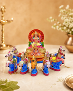 Colorful Soorya Radham set with vibrant horses and intricate details